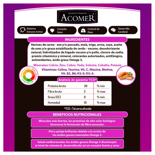ALIMENTO ACOMER GATOS 10 KILOS - Imagen 2